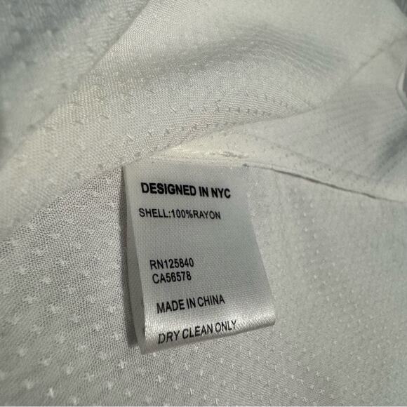 Intermix Textured Off White Button Down Long Sleeve Blouse - Picture 2 of 5